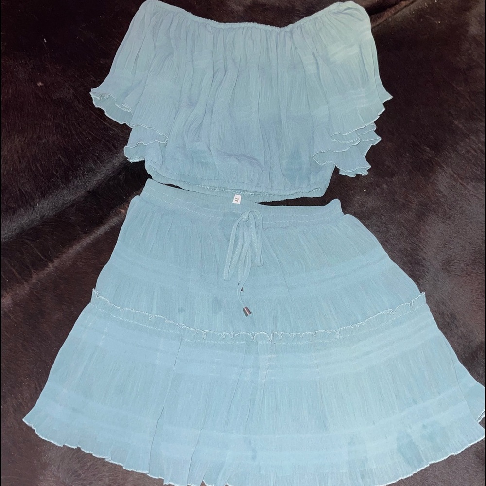 2 piece skirt and off the shoulder top set